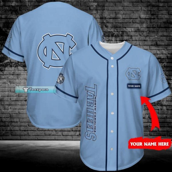 Custom Tar Heels Carolina Blue Baseball Jersey