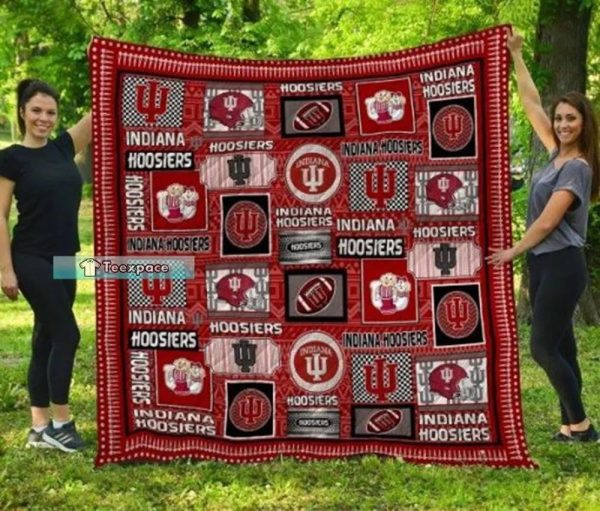 Indiana Hoosiers Combined Logo Throw Blanket