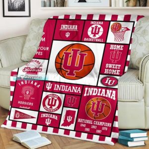 Indiana Hoosiers Keep Calm And Show Your Stripes Sherpa Blanket 1