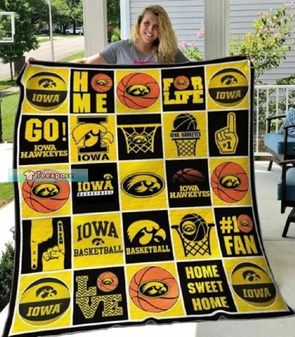 Iowa Hawkeyes For Life Ball Pattern Fleece Blanket