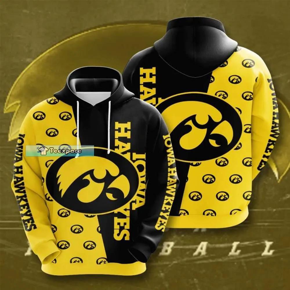 Iowa Hawkeyes Gifts Big Logo Pattern Hoodie