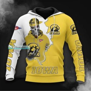 Iowa Hawkeyes Gifts Skull Broken Pattern Hoodie 3