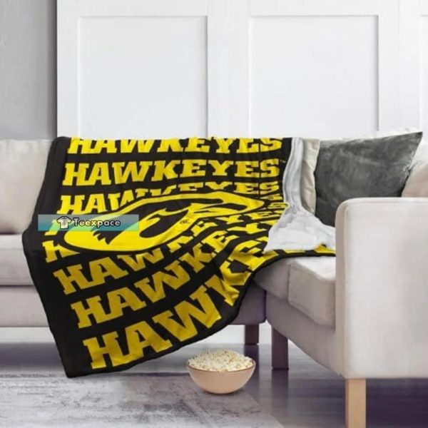 Iowa Hawkeyes Letter Print Pattern Blanket