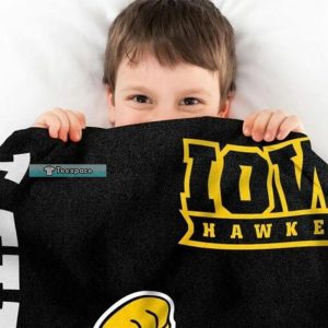 Iowa Hawkeyes Mascot Stripes Pattern Throw Blanket 2