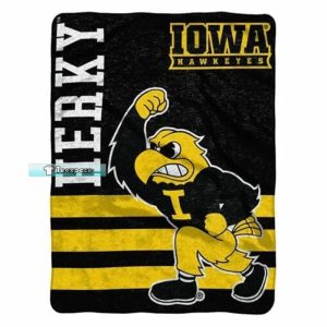 Iowa Hawkeyes Mascot Stripes Pattern Throw Blanket 3