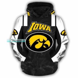 Iowa Hawkeyes Smoking Mascot Pattern Hoodie 2