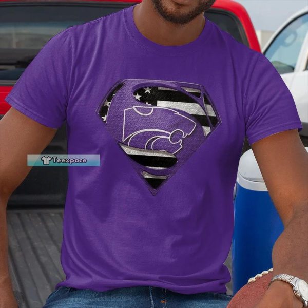 Kansas State Wildcats American Flag Superman Logo Shirt