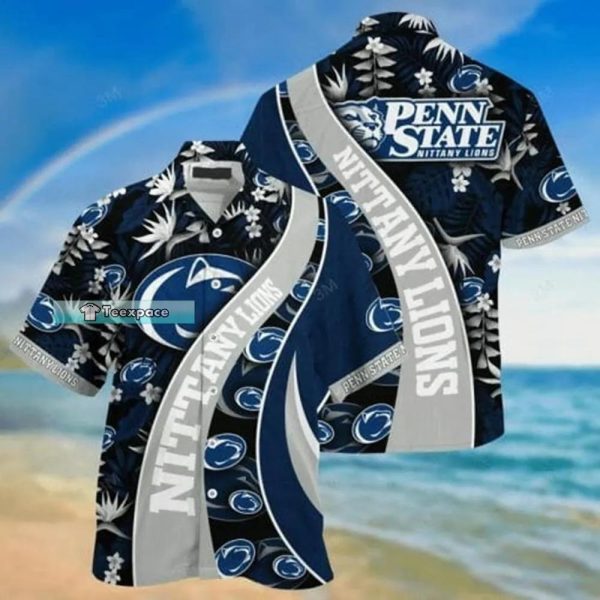 Nittany Lions Curved Floral Pattern Penn State Hawaii shirt
