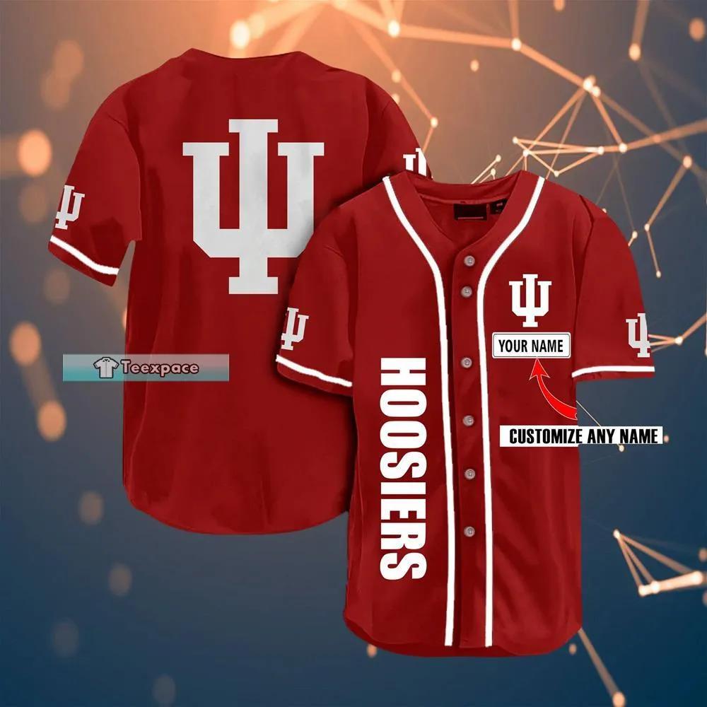 Personalized Indiana Hoosiers Red Baseball Jersey