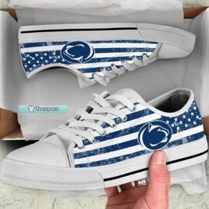 Personalized Penn State Vintage Low Top Canvas Shoes 4