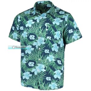 Tar Heels Floral Pattern Hawaiian Shirt 1